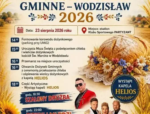 Dożynki gminne w Wodzisławiu – święto plonów już 23 sierpnia