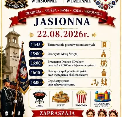 Podwójny jubileusz w Jasionnie: 100-lecie OSP i 60-lecie KGW