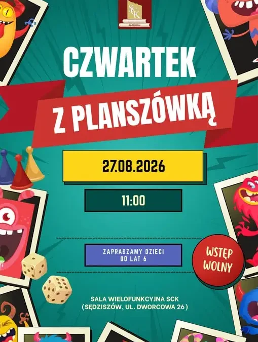 Pożegnanie wakacji z planszówkami w SCK – ostatni czwartek sierpnia
