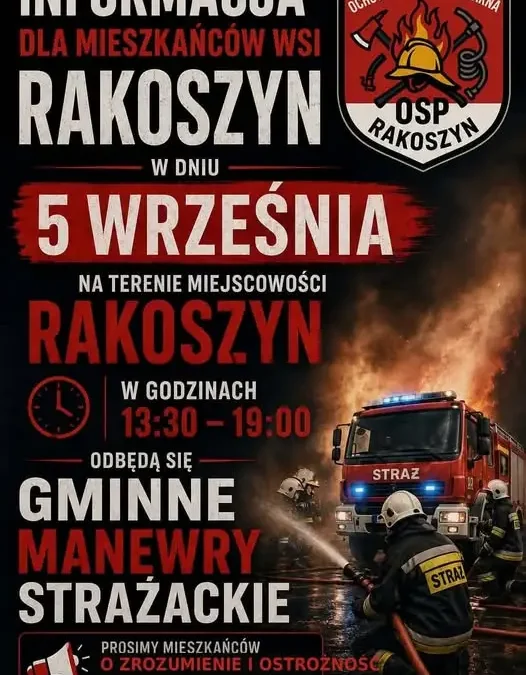 Ćwiczenia OSP w gminie Nagłowice – mieszkańcy proszeni o spokój