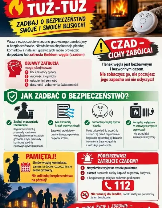 Sezon grzewczy 2026/2027: czad i pożary zagrożeniem. Jak bezpiecznie ogrzewać dom?