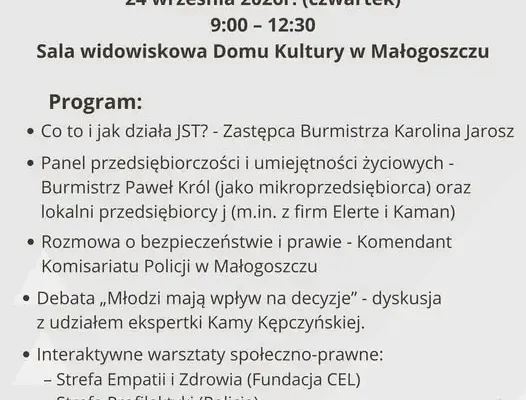 Młodzieżowa Rada Gminy Małogoszcz organizuje konferencję „Młodzi mają głos!”