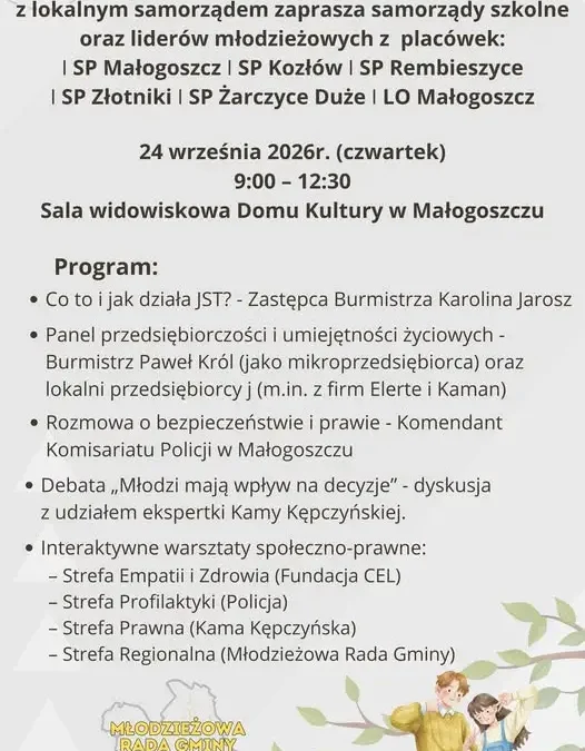 Młodzieżowa Rada Gminy Małogoszcz organizuje konferencję „Młodzi mają głos!”