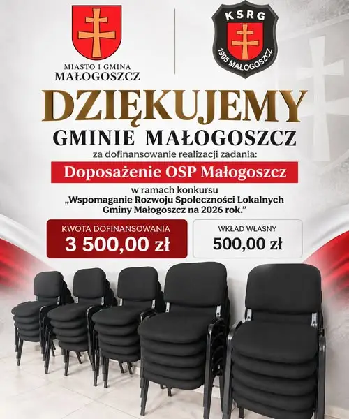 Nowe wyposażenie w remizie OSP Małogoszcz dzięki wsparciu gminy
