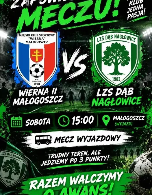Dąb zagra na wyjeździe z Wierną II Małogoszcz. Kibice liczą na kolejne punkty