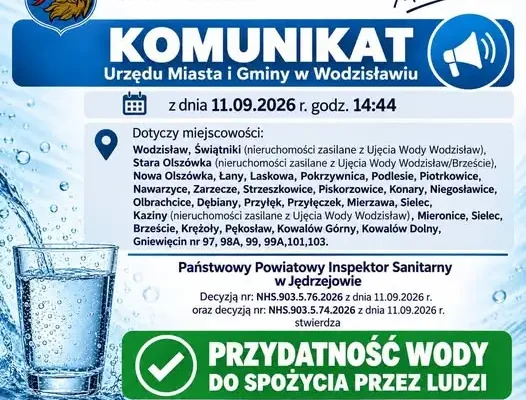 Komunikat sanepidu: woda z wodociągu Wodzisław znów zdatna do picia