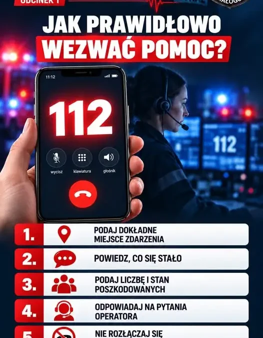 OSP Małogoszcz przypomina: jak skutecznie wezwać pomoc przez numer 112