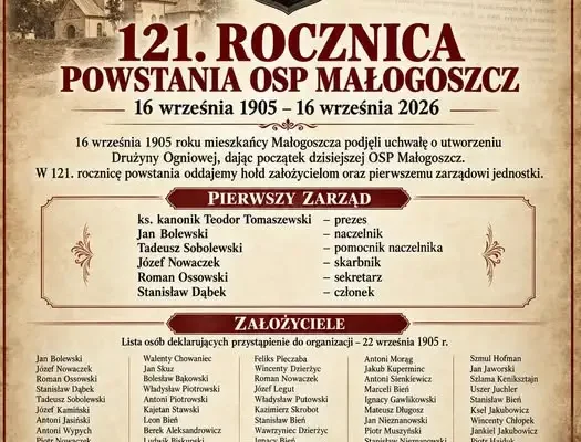 121 lat OSP Małogoszcz – historia, którą tworzą pokolenia