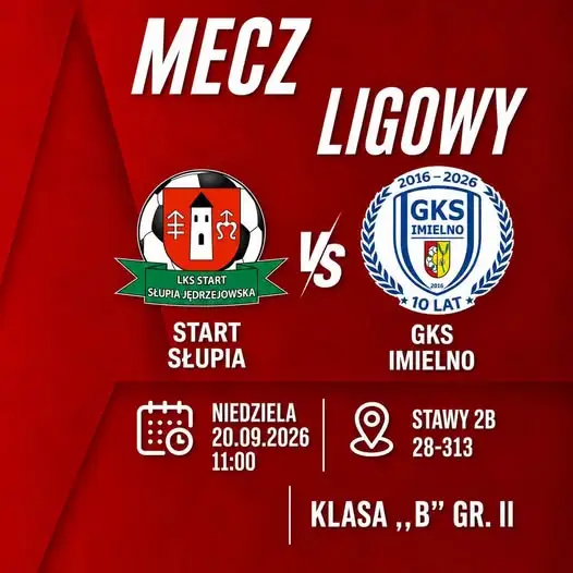 GKS Słupia zagra na wyjeździe z GKS Imielno w niedzielnym meczu klasy B