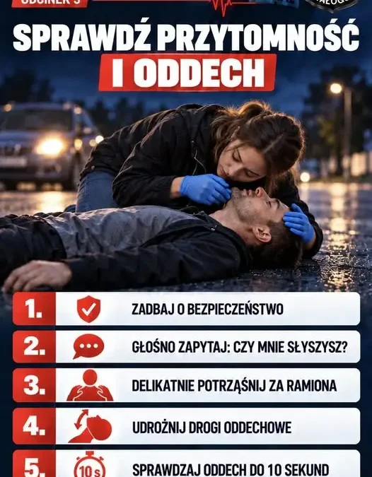 Pierwsza pomoc od OSP Małogoszcz: jak sprawdzić przytomność i oddech?