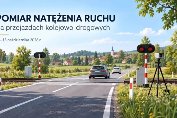 Pomiary natężenia ruchu na przejazdach kolejowo-drogowych w gminie Sobków