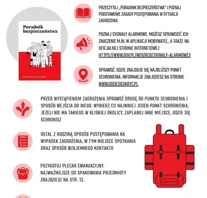 Gmina Oksa przypomina o zasadach bezpieczeństwa na wypadek zagrożenia z powietrza