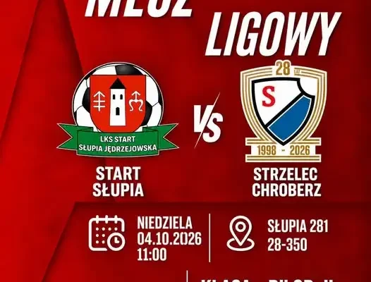 Strzelcy Słupia zagrają u siebie ze Strzelcem Chroberz w klasie B