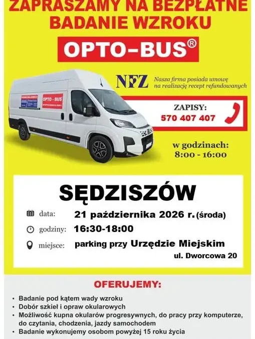 Bezpłatne badanie wzroku w Sędziszowie – 21 października 2026