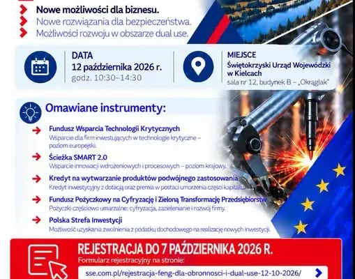 Kielce: spotkanie dla przedsiębiorców o finansowaniu projektów obronnych i dual use