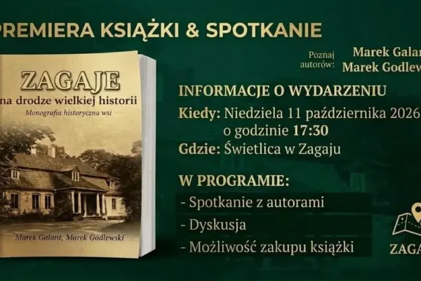 Premiera książki o Zagaju – spotkanie z autorami w świetlicy