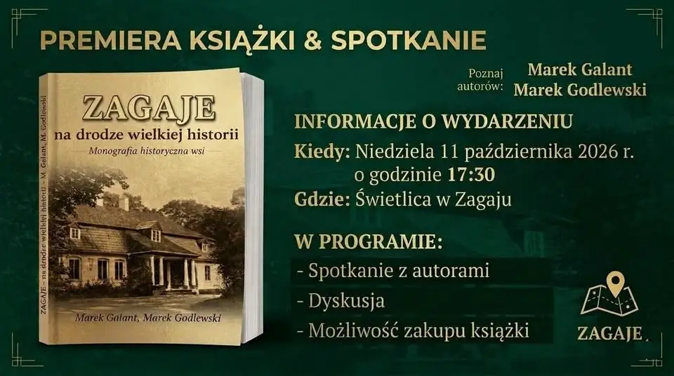 Premiera książki o Zagaju – spotkanie z autorami w świetlicy