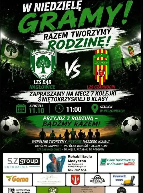 LZS Dąb Nagłowice zagra z LZS Czarnocin w 7. kolejce B Klasy