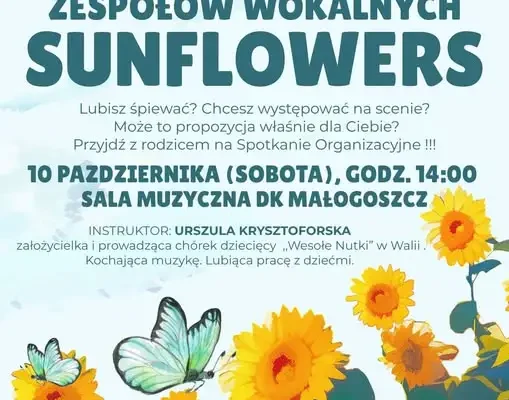 Małogoszcz: ruszają zajęcia wokalne dla dzieci i młodzieży w zespole Sunflowers