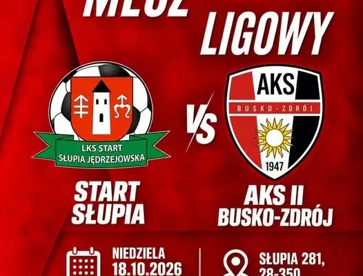 Mecz ligowy w Słupi: gospodarze podejmą AKS II Busko-Zdrój