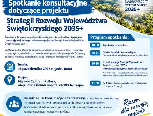 Sobków zaprasza na konsultacje Strategii Rozwoju Województwa Świętokrzyskiego 2035+