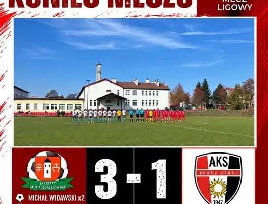 Słupia wygrywa z AKS II Busko-Zdrój 3:1 – trzy punkty zostają u siebie