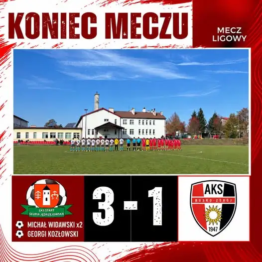 Słupia wygrywa z AKS II Busko-Zdrój 3:1 – trzy punkty zostają u siebie